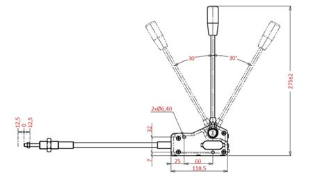 JOYSTICK 1 POZ FOR BRAIDED FORK CABLE