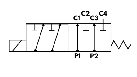 VANNE 6 VOIES 3/4 (6/2) 12V - 140LIT