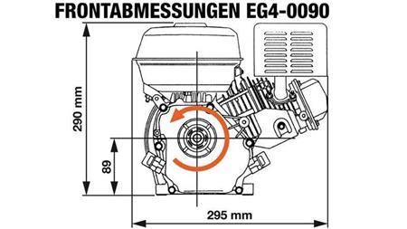 BENZINSKI MOTOR EG4-90cc-1,79kW-2,43HP-3.600 U/min-H-KW15,9(5/8")x61-RUČNI POGON