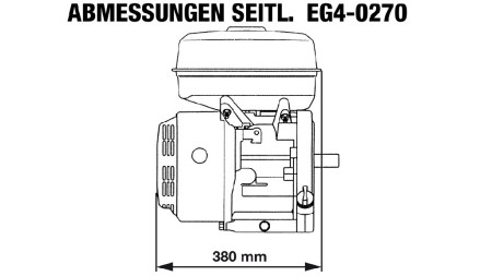 gasoline engine EG4-270cc-6,56kW-8,92HP-3.600rpm-E-KW25x88.2-electric start