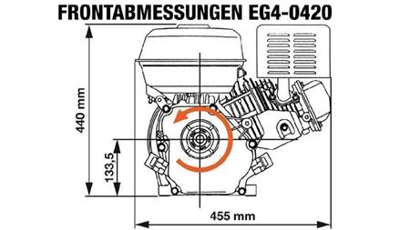 bencinski motor EG4-420cc-9,6kW-13,1HP-3.600 U/min-H-KW25x88.5-ročni zagon