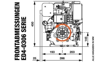 diesel motor 306cc-4,5kW-3.600 U/min-E-TP26x77,5-elektro zagon