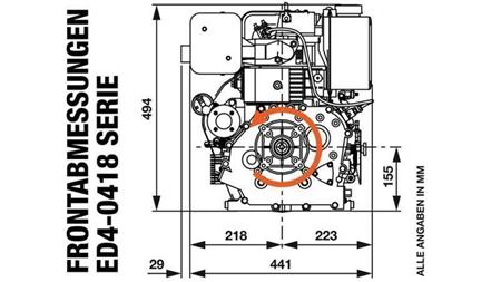 diesel motor 418cc-7,83kW-10,65HP-3.600 U/min-H-KW25x88-ročni zagon