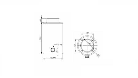 REZERVOAR KOVINSKI ROLL PP 10 LITER HORZONTAL-VERTICAL-dimenzije