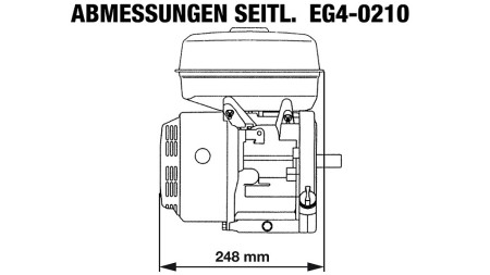 bencinski motor EG4-200cc-5,10 kW-3.600 U/min-H-KW19.05(3/4")x61,7(Q1)-ročni zagon