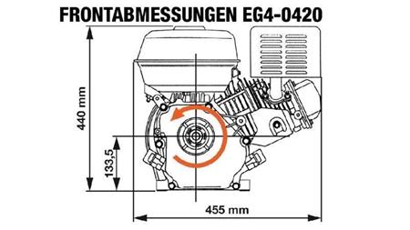benzínový motor EG4-420cc-9,6kW-13,1HP-3.600 U/min-E-KW25.4x88.5-elektrický štart
