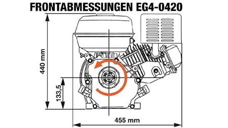 bensinmotor EG4-420cc-9.6kW-13.1HP-3,600 RPM-E-TP26x77.5-elektrisk start