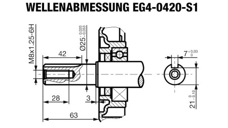 gasoline engine EG4-420cc-9,6kW-13,1HP-3.600rpm-H-KW25x63-hand start