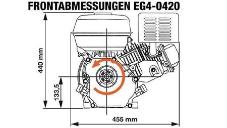 benzínový motor EG4-420cc-9.6kW-13.1HP-3,600 RPM-E-KW25x63-elektrický štart
