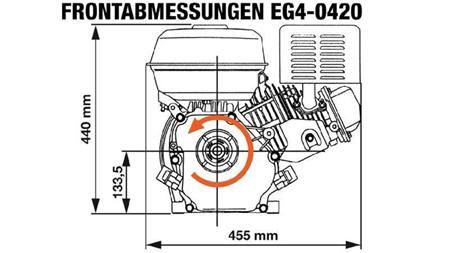 benzínový motor EG4-420cc-9.6kW-13.1HP-3,600 RPM-E-TP26x47-elektrický štart