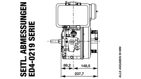 naftový (diesel) motor 219cc-3,13kW-3.600 U/min-H-KW20x53-manuálny štart