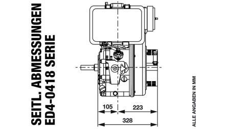 disel motorok 418cc-7,83kW-10,65HP-3.600 U/min-E-KW25.4x88-elektomos inditás