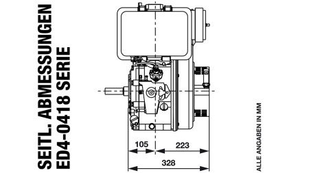 diesel motor 418cc-7,83kW-10,65HP-3.600 U/min-E-TP25.4x105-elektro zagon