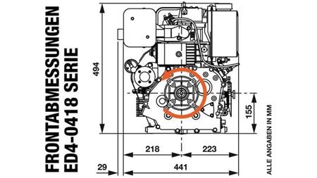 dieselmotor 418cc-7.83kW-10.65PK-3.600 RPM-E-TP26x77-elektrische start