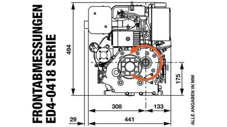 дизелов двигател 418cc-7.83kW-10.65HP-3,600 RPM-E-KW30x63-електрически старт