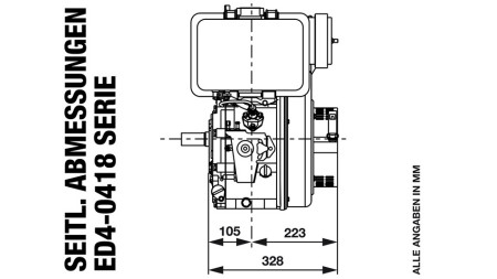 дизелов двигател 418cc-7.83kW-10.65HP-3,600 RPM-E-KW30x63-електрически старт