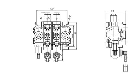 HYDRAULIKVENTIL 2xPC70