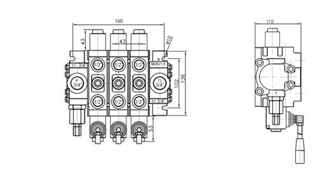 HYDRAULICKÝ VENTIL 3xPC70