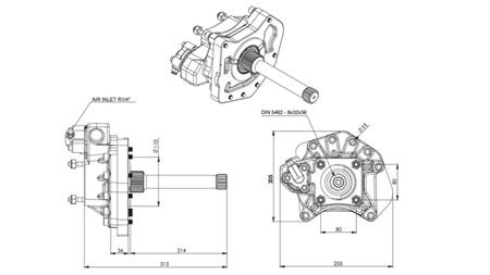 Abmessungen HYDRAULIKPUMPENANTRIEB - MERCEDES ACTROS A