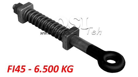 DAMPING SWIVEL TOWING HOOK WITH SPRING fi45 6,500kg