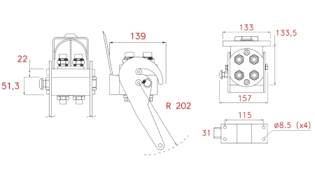 MULTI-FASTER GIUNTO 4 VIE BSP 3/8 PARTE MOBILE