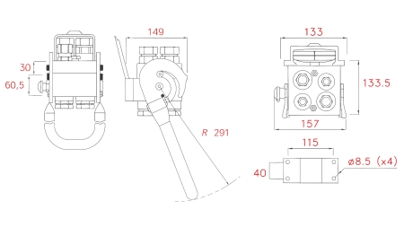 ACOPLAMIENTO MULTI-FASTER 4VÍAS BSP 2×1/2 2×3/4 PARTE FIJA
