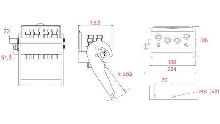 MULTI-FASTER COUPLING SIGMA 4WAY 22×1.5 FIXED PART (ONE LEVER)