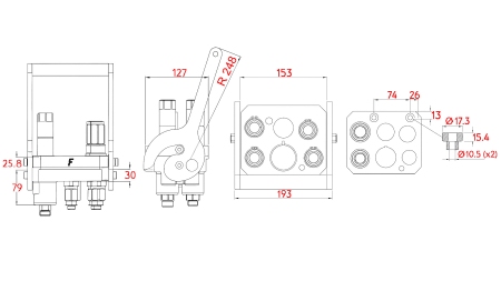 CUPLĂ MULTI-FASTER 3PLV 5CĂI BSP 3×3/8 2×9/16 PARTE FIXĂ