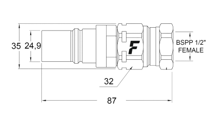 FÉRFI GYORSCSATLAKOZÓ A MULTI-FASTER 1/2 MOZGÓ RÉSZHEZ