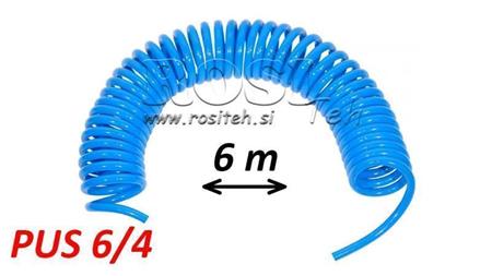 MANGUERA DE AIRE AZUL SIN RECUBRIR PUS 6/4 6m ESPIRAL