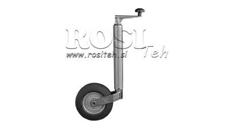 NAVOJNA PODPORNA NOGA S KOLESOM ZA AVTOPRIKOLICE 220mm 150kg
