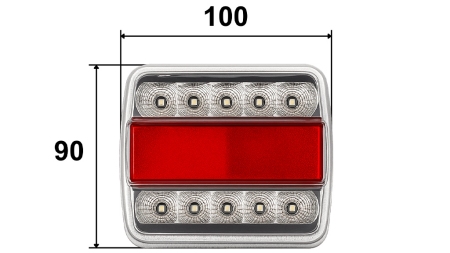 LED AIZMUGURES GAIŠS PIEKABEI KOPĀ 4 FUNKCIJAS 12V BALTS