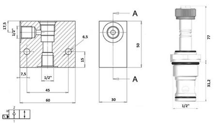 2 potni ventil 1/2 (NC) 12V - 60lit- shema