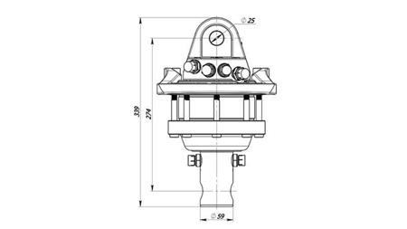 HYDRAULICKÝ ROTÁTOR 4500/2250 KG S HRIADELOM