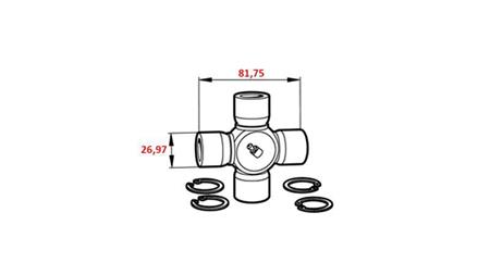 KRIŽ F-26,97X81,75 ZA ECO KARDAN 910mm 30-75HP IN 890mm 30-75HP