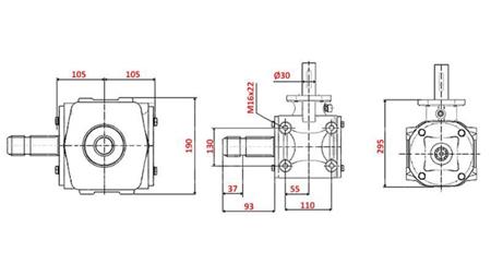 REDUCTOR DE ÁNGULO 1:1.56 (56HP-43kW)