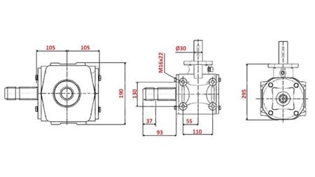 WINKELGETRIEBE 1:1,56 (56HP-43kW)