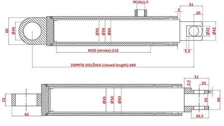 HIDRAULISKAIS STŪRES CILINDRS SAME OEM-9123.330.4,9104.330.4