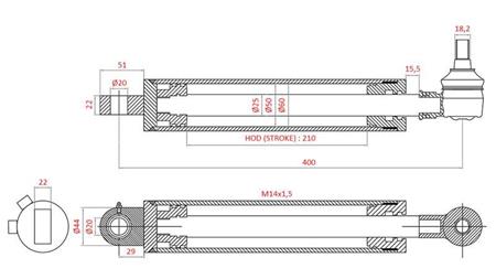 HIDRAVLIČNI VOLANSKI CILINDER FIAT-NEW HOLLAND OEM-5113093, 5113130, 5113131, 5123968, 5125260, 5140