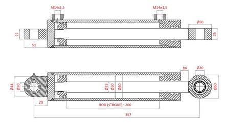 HYDRAULINEN OHJAUSSYLINTERI FIAT-NEW HOLLAND OEM-5142046, 5142052, 5142054, 5143971, 5156717