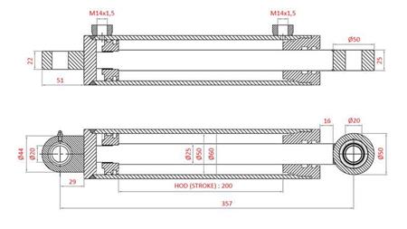 HYDRAULICKÝ VALEC RIADENIA FIAT-NEW HOLLAND OEM-5142046, 5142052, 5142054, 5143971, 5156717