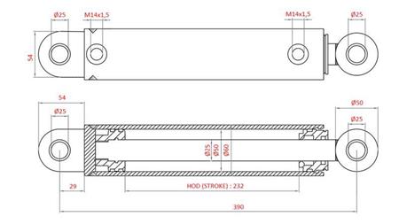 HYDRAULICKÝ VALEC RIADENIA FIAT-NEW HOLLAND OEM-87302891, 5164022, 82991196