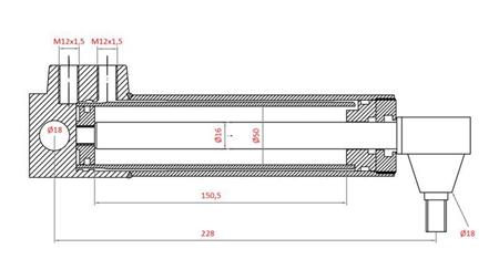 HIDRAVLIČNI VOLANSKI CILINDER MASSEY FERGUSON OEM-3401553M92, 3774728M91