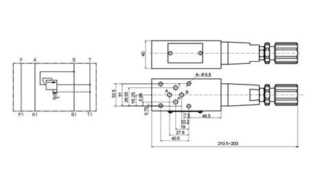 SAFETY VALVE CETOP 3 (B) 15-315 BAR