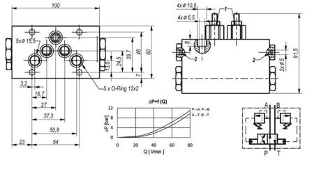 HYDRAULIC VALVE ROTARY MECHANICAL FOR HLEVSKE BRUSH CETOP5 4/2 RHA