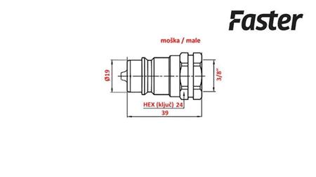 SCHNELLKUPPLUNG TRAKTOR MÄNNLICH 3/8 Faster