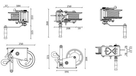 ROČNI VITEL DWK 35 V - 1588 kg - SINTETIČNI PAS