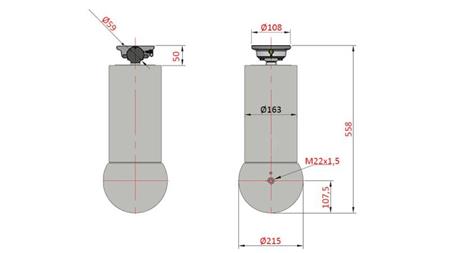 TELESKOPICKÝ HYDRAULICKÝ VALEC - MEILLER KIPPER 5 ÚROVNÍ 163mm - 15 ton ZDVIH 1650mm