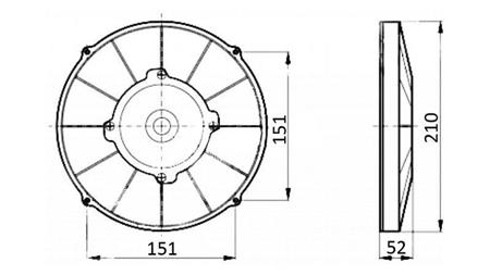 VENTILATORE ASSIALE 190mm SPINGERE 12V