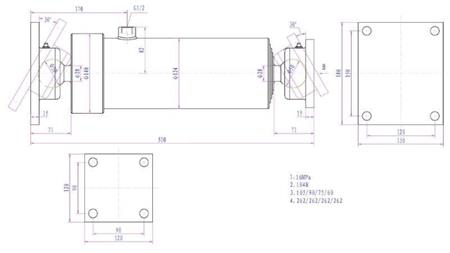 TELESCOPIC CYLINDER 4 EXTENSIONS  1050MM K4B-10T